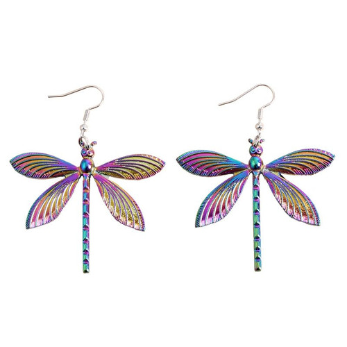 Dragonfly Earrings for Women Colorful Dragonfly Earrings Flying Dragonfly Dangle Earrings Iridescent Earrings Jewelry Gift