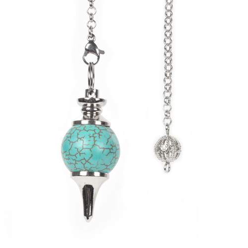 Synthetic Turquoise Healing Crystal Gemstone Dowsing 40mm Chakra Reiki Point Pendulum for Divination Synthetic Turquoise Healing Crystal Gemstone Dowsing 40mm Chakra Reiki Point Pendulum for Divination