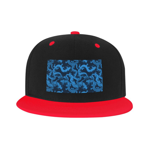 Chinese Dragon Adult Hip Hop Hat Flat Brim Contrast Baseball Cap Unisex Snapback Hats Flat Bill Red