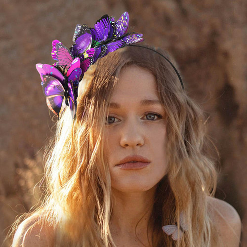 Butterfly Headbands Purple Butterfly Fascinator Hat Headpiece Butterfly Costume Crown Tea Party Wedding Hair Accessories for Women and Girls Butterfly Headbands Purple Butterfly Fascinator Hat Headpiece Butterfly Costume Crown Tea Party Wedding Hair Accessories for Women and Girls