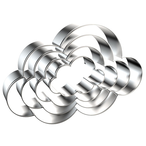 Cloud Cookie Cutter Set Large - 5 Inch, 4 Inch, 3 Inch, 2 Inch - 4 Pieces Cookie Cutters Shapes Sandwich Fondant Biscuit Clay Molds - Stainless Steel