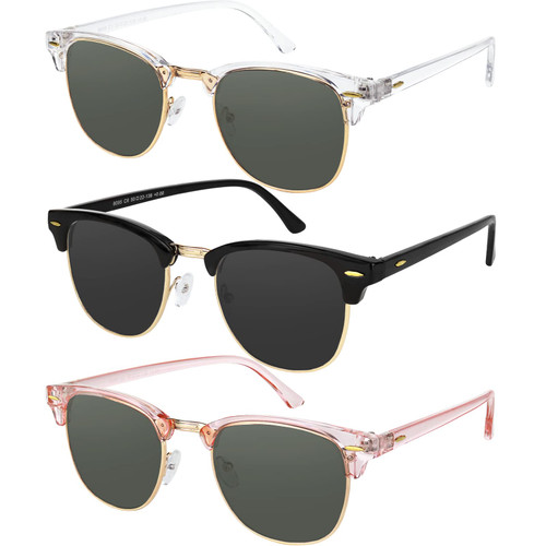Polarized Sunglasses for Women Men Semi Rimless Retro Classic Trendy Sunglasses 100% UV Protection (3Pack) Polarized Sunglasses for Women Men Semi Rimless Retro Classic Trendy Sunglasses 100% UV Protection (3Pack)