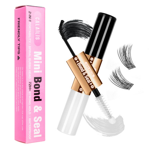 Lash Bond and Seal, Cluster Lash Glue for Eyelash Clusters Strong Hold and Long Lasting 72 Hours Bond and Seal Lash Glue Waterproof Non-irritating Latex-Free Lash Bond