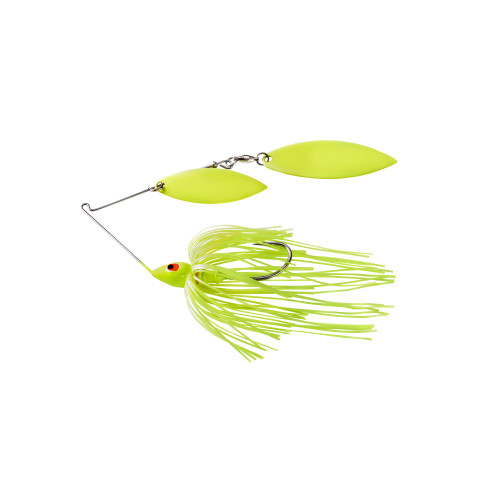 War Eagle Custom Lures Painted Head Spinnerbait Fishing Lure, Chartreuse, Painted Double Willow (3/8 oz)