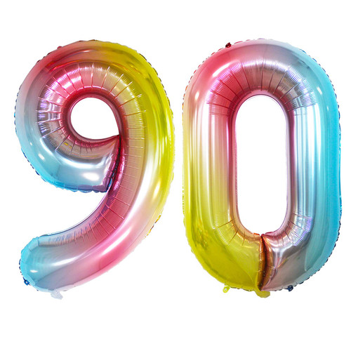 42 Inch Rainbow Number 90 Balloons,Jumbo Foil Helium Balloons for 90th Birthday Party Decorations and Anniversary Event 42 Inch Rainbow Number 90 Balloons,Jumbo Foil Helium Balloons for 90th Birthday Party Decorations and Anniversary Event