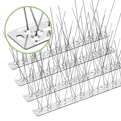 Pigeon Spikes Stainless Steel Bird Spikes for Outside to Keep Birds Away 4 Pack 3ft Coverage Bird Deterrent Spikes Wire Prevention Spikes for Small Bird Squirrel for Fence Roof Blacony