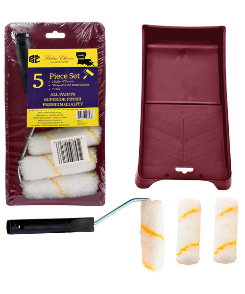 Bates- Paint Tray Set, 5 pcs, 4-Inch Paint Roller Kit, Small Paint Roller Paint Brush, Paint Roller Set, Paint Rollers 4 Inch, Paint Roller Tray, Paint Roller Brush, Small Roller Paint Brush Bates- Paint Tray Set, 5 pcs, 4-Inch Paint Roller Kit, Small Paint Roller Paint Brush, Paint Roller Set, Paint Rollers 4 Inch, Paint Roller Tray, Paint Roller Brush, Small Roller Paint Brush