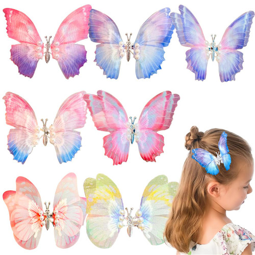 7 Pieces Butterfly Hair Clips Large Moving Wings Butterfly Hair Clips Tulle Mesh Hair Bow Pins Butterfly Flutter Clip Cute Hair Styling Accessories for Women Girls 7 Pieces Butterfly Hair Clips Large Moving Wings Butterfly Hair Clips Tulle Mesh Hair Bow Pins Butterfly Flutter Clip Cute Hair Styling Accessories for Women Girls
