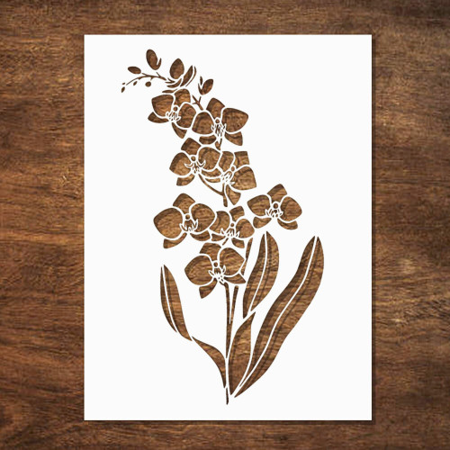 Large Orchid Stencil - Flower Stencils for Painting on Wood, Canvas, Paper, Fabric, Wall, Furniture - Stencils for Crafts Reusable for Art & Pattern Template -Floral Stencil (12x15 inch)