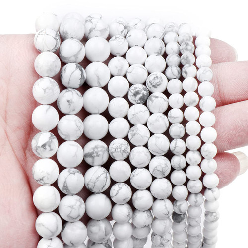 60pcs 6mm Natural Stone Beads,Gemstone Round Loose Beads for DIY Bracelet Necklace Earrings,Stone Beads for Jewelry Making(White Howlite Turquoises) 60pcs 6mm Natural Stone Beads,Gemstone Round Loose Beads for DIY Bracelet Necklace Earrings,Stone Beads for Jewelry Making(White Howlite Turquoises)