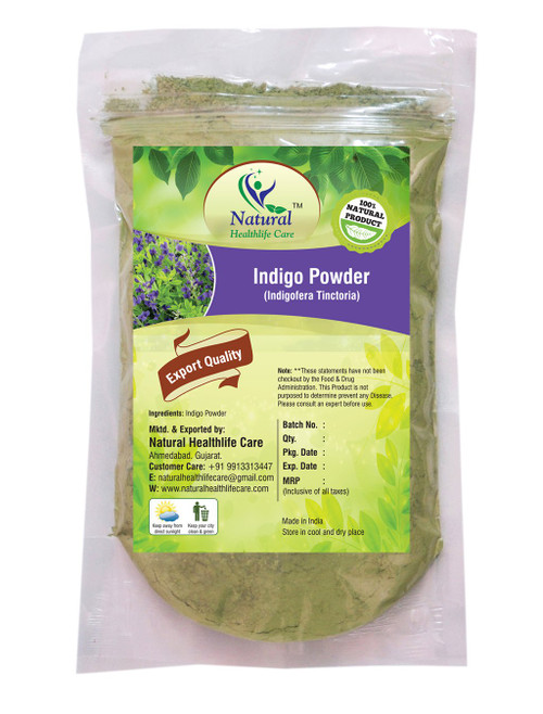 Indigo powder/Indigofera Tinctoria Powder 100% Pure Natural As Hair Colora nt Naturally (100gm/(0.22 lb)/3.5 ounces)
