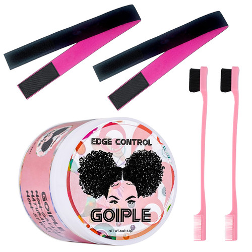 Edge Control Wax for Women Strong Hold Non-greasy Edge Smoother Strawberry Scent (4oz Edge Control Wax + Edge Brushes*2 + Pink Elastic Bands*2) Edge Control Wax for Women Strong Hold Non-greasy Edge Smoother Strawberry Scent (4oz Edge Control Wax + Edge Brushes*2 + Pink Elastic Bands*2)
