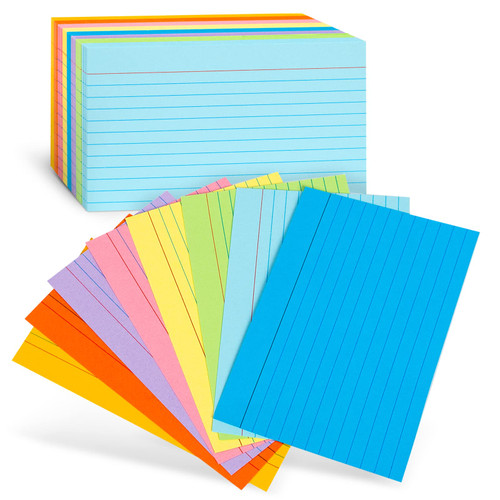 Colorful Index Cards, 272PCS Flash Cards Ruled Notecards Study Cards for Learning Note Taking To Do List