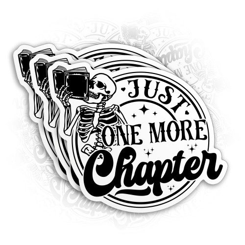 (3Pcs) Just One More Chapter Sticker Skeleton Flower Book Lover Bookish Smutty Booktok 2" Waterproof Die-Cut Vinyl Sticker for Water Bottle Laptop Kindle Sticker Decal Reader Gifts 2 Inches