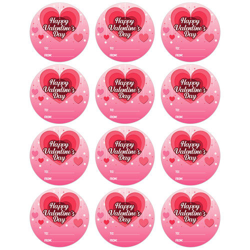 Happy Valentines Day Stickers 36 Valentines Stickers Labels Valentine's Day Gift Tag Stickers 1.5" Round Valentines Labels for Kids Envelope Seals Boxes Valentine's Day Gift Decorations-Purple
