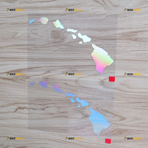 2 Pack Holographic Iridescent Color, 6 Inches - Hawaii Map Outline Decal Sticker Vinyl Hawaiian Islands State Hi Life - for Car Boat Laptop 2 Pack Holographic Iridescent Color, 6 Inches - Hawaii Map Outline Decal Sticker Vinyl Hawaiian Islands State Hi Life - for Car Boat Laptop