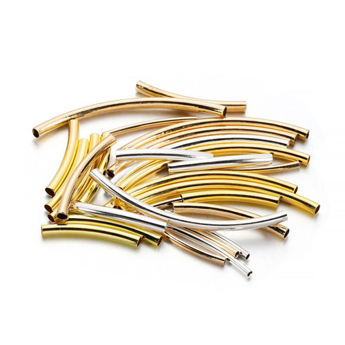 100Pcs Noodle Tube Beads Gold Curved Tube Noodles Beads Long Tube Spacer Beads for DIY Jewelry Making 100Pcs Noodle Tube Beads Gold Curved Tube Noodles Beads Long Tube Spacer Beads for DIY Jewelry Making