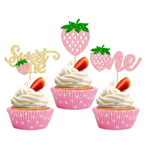 24Pcs Strawberry 1st Birthday Cupcake Toppers Glitter First Birthday Sweet One Strawberry Cupcake Picks for Fruit Theme Baby Shower Kids 1st Birthday Party Cake Decorations Supplies Pink 24Pcs Strawberry 1st Birthday Cupcake Toppers Glitter First Birthday Sweet One Strawberry Cupcake Picks for Fruit Theme Baby Shower Kids 1st Birthday Party Cake Decorations Supplies Pink