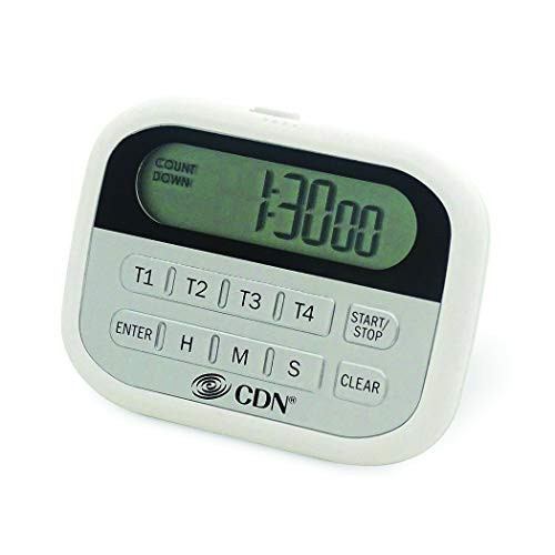 CDN PT2 4-Event Timer & Clock Digital Timer, White