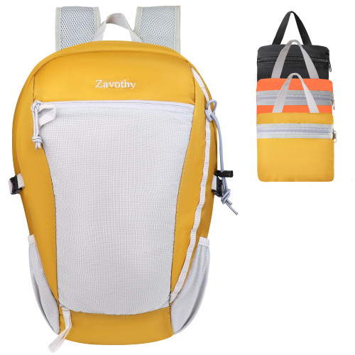 30L Ultra Lightweight Packable Daypack for Travel Small Mens Backpack Casual Fodable Hiking Backpack for Women (Yellow)