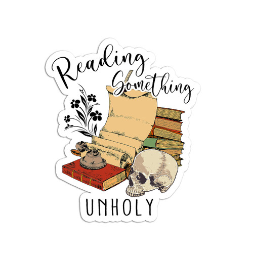 (3pcs) Reading Something Unholy Sticker, Kindle Bookish Sticker, Book Club Sticker, Bookish Stickers, Reading Stickers, Bookish Stickers, Bookish Water Assistant Die-Cut Vinyl Stickers for