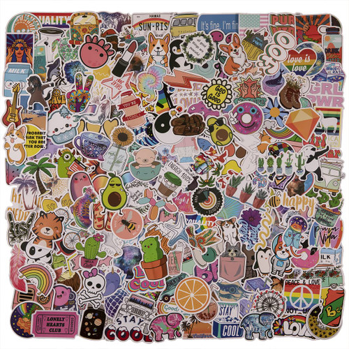 200 PCS Stickers Pack, Stickers for Water Bottles, Cute Stickers Aesthetic. Laptop, Phone, Skateboard Stickers for Kids, Vinyl Sticker,Colorful VSCO Waterproof Stickers