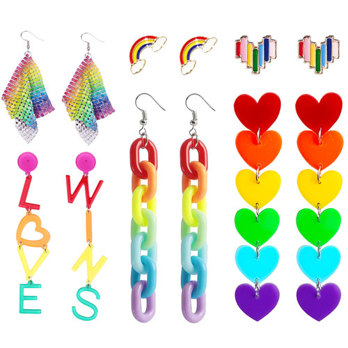 Rainbow Earrings for Women Colorful Pride Earrings Gay Lesbian Dangle Earring Rainbow Shaped Earrings Lgbt Pride Gifts Rainbow Jewelry Rainbow Earrings for Women Colorful Pride Earrings Gay Lesbian Dangle Earring Rainbow Shaped Earrings Lgbt Pride Gifts Rainbow Jewelry