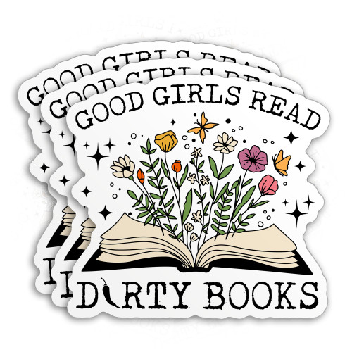 (3Pcs) Good Girls Read Dirty Books Sticker Spicy Dark Romance 2" Waterproof Die-Cut Vinyl Sticker Laptop Kindle Bookish Kindle Reading Booktok Reader Smutty E-Reader Stickers Decals Gifts 2 Inches