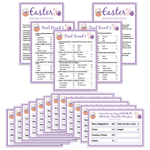 Easter Friendly Feud Quiz, Baby Shower Game Night, Easter Party Game, Family Activity, Feud Trivia Quiz, Easter Party Supplies FHJSC03
