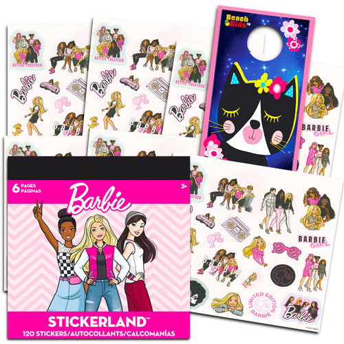 Barbie Sticker Book for Girls - Barbie Sticker Pack Bundle with 120 Barbie Stickers for Kids Ages 4-8 Plus Door Hanger | Barbie Party Supplies Barbie Sticker Book for Girls - Barbie Sticker Pack Bundle with 120 Barbie Stickers for Kids Ages 4-8 Plus Door Hanger | Barbie Party Supplies