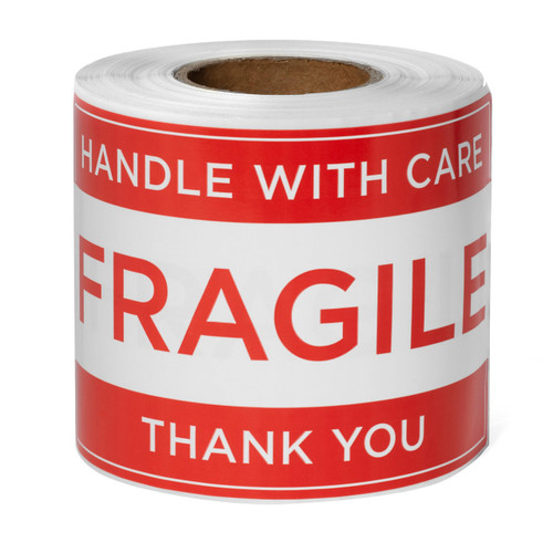 Fragile Handle with Care 250 Labels per Roll 3"x5" by
