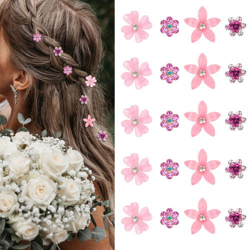 20Pcs Mini Flower Hair Clips Cute Rhinestone Hair Pins Small Decorative Hair Clips Wedding Hair Barrettes Pink Flower Hair Clips Bridal Hair Accessories for Girls Women (4 Flower Pattern) 20Pcs Mini Flower Hair Clips Cute Rhinestone Hair Pins Small Decorative Hair Clips Wedding Hair Barrettes Pink Flower Hair Clips Bridal Hair Accessories for Girls Women (4 Flower Pattern)