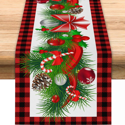 Red and Black Buffalo Check Plaid Christmas Table Runner Long Seasonal Winter Christmas Xmas Holiday Farmhouse Style Linen Decoration 13x72 Inch Red and Black Buffalo Check Plaid Christmas Table Runner Long Seasonal Winter Christmas Xmas Holiday Farmhouse Style Linen Decoration 13x72 Inch