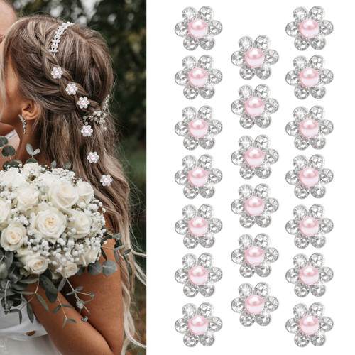 20Pcs Mini Rhinestone Flower Hair Clips Cute Pink Pearl Hair Pins Small Decorative Hair Clips Wedding Hair Barrettes Bridal Hair Accessories for Girls Women 20Pcs Mini Rhinestone Flower Hair Clips Cute Pink Pearl Hair Pins Small Decorative Hair Clips Wedding Hair Barrettes Bridal Hair Accessories for Girls Women