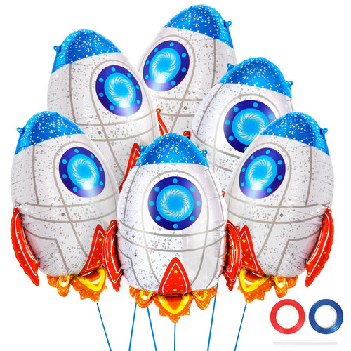 6 Pcs Rocket Balloons for Kids,Blue Rocket Foil Balloons,Outer Space Balloons,Flying Mylar Foil Balloons Space Decorations for Kids Baby Shower Universe Space Themed Birthday Party Decor 6 Pcs Rocket Balloons for Kids,Blue Rocket Foil Balloons,Outer Space Balloons,Flying Mylar Foil Balloons Space Decorations for Kids Baby Shower Universe Space Themed Birthday Party Decor