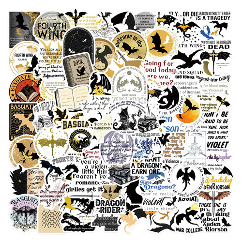 100pcs Fourth Stickers Water Bottle Waterproof Vinyl Stickers Laptop Skateboard Luggage Computer Stickers for Teen Girls Children Book Dragon Lovers