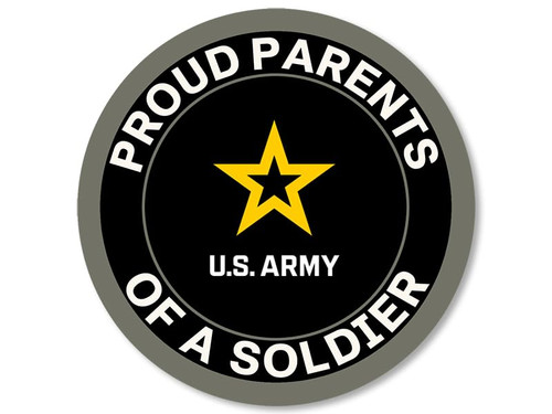 Round Proud Parents [Plural] of a Soldier Sticker (US Army Family Member Decal, United States Vinyl Logo (3 inch) U.S. Army Licensed