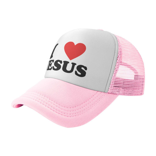 Jesus - I Love Jesus Trucker hat Mesh Baseball Cap Women Sun Hat Cowboy hat Men Hat Dad Hat Pink Jesus - I Love Jesus Trucker hat Mesh Baseball Cap Women Sun Hat Cowboy hat Men Hat Dad Hat Pink
