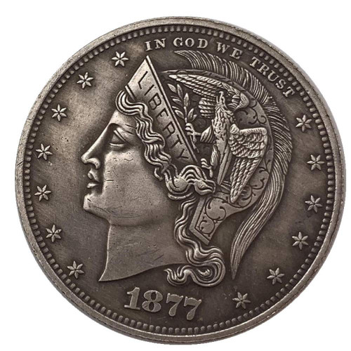 Exquisite Collection of Commemorative Coins 1877 American Statue of Liberty Antique Old Copper and Silver Coin Collection Craft Silver Dollar Coin Copper Coin Eagle Commemorative Coin