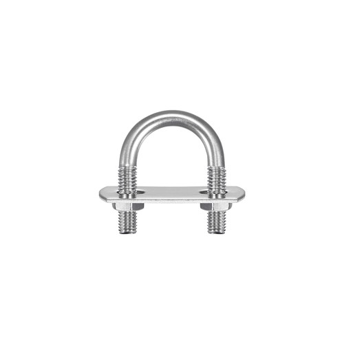 Round U-Bolts, 2 Sets 22mm(0.87") Inner Width 39mm Length M6 304 Stainless Steel U Clamp Bolt with Nuts Washers and Plates, for Boat Trailer