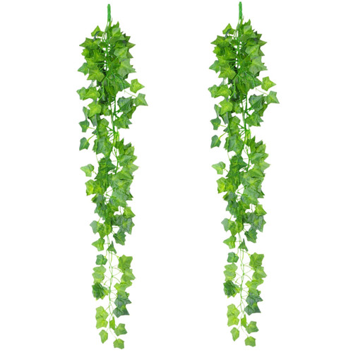 Artificial Hanging Plants, 2PCS 35.4 inch Lifelike Ivy Garland Artificial, Decorative Artificial Trailing Plants, Fake Vines for Indoor, Outdoor, Home, Garden Ivy Garland Artificial Fake Vines Decora
