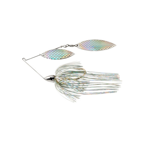 War Eagle Custom Lures Nickel Frame Double Willow Spinnerbait Aurora Skirt 3/8 oz.