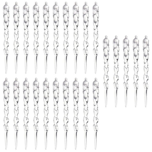 Clear Icicle Ornament 24PCS Christmas Tree Decoration Acrylic Clear Diamond Icicles Christmas Tree Decorations Icicle Outdoor Christmas Decs 13cm