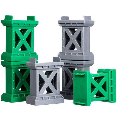 6 Pcs Train Bridge Piers, Train Bridge Support, Train Track Pieces, Train Track Support Riser, Multi-Level Support Risers High-Level Blocks for Wooden Toy Train