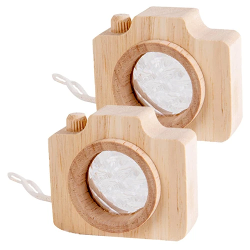 2pcs Camera Kid kaleidoscopes Toys for Party Favors Child Toy Mini Prism Toy kalidescopes Wooden Nordic Kaleidoscope Wind net Polygonal Mirror