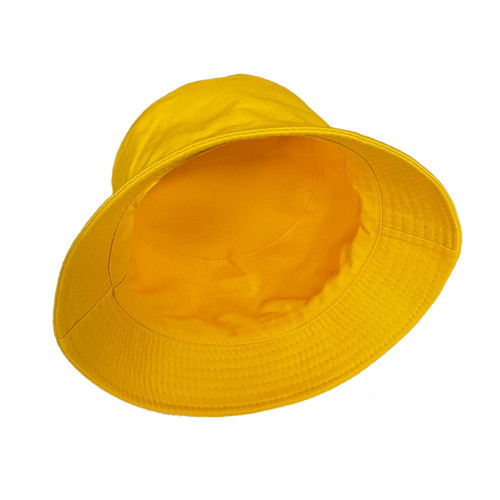 Reversible Bucket Hat for Women Men Cotton Summer Sun Beach Fishing Cap Yellow