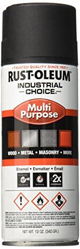 Rust-Oleum Corporation 1678830 Spray Paint, Black, 12 oz, 12-Ounce, Semi-Flat