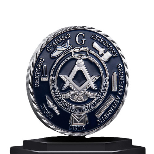 Masonic Coins Gold Plated Freemason Challenge Coin Blue Lodge Master Gift