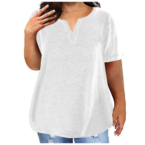 Warehouse Amazon Warehouse Deals Plus Size Tops for Women Summer Fashion Short Sleeve Tunic Tops Sexy V Neck T Shirts Casual Loose Fit Soft Tee Shirt,Cute Tops for Summer