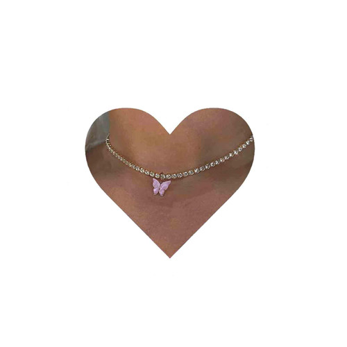 Vintage Rhinestone Tennis Chain Necklace Crystal Butterfly Pendant Necklace Silver Round Cut Tennis Necklace Pink Butterfly Choker Necklace Jewelry for Women and Girls (Pink Butterfly) Vintage Rhinestone Tennis Chain Necklace Crystal Butterfly Pendant Necklace Silver Round Cut Tennis Necklace Pink Butterfly Choker Necklace Jewelry for Women and Girls (Pink Butterfly)